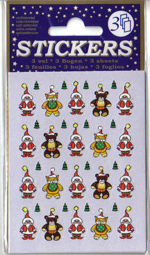 3 Sheets Assorted Christmas Stickers 2